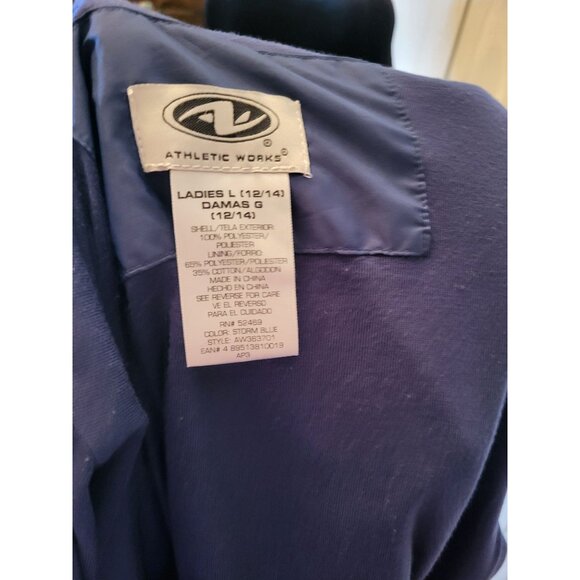 Royal Blue Hooded Anorak Lined Rain Jacket Athletic Works L Raingear Gorpcore - Picture 7 of 7